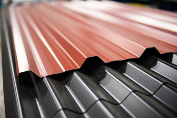 Red and black metal roofing sheets