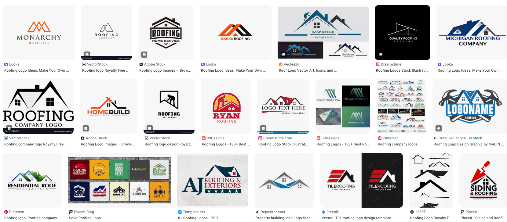 google search images of roofing company logos