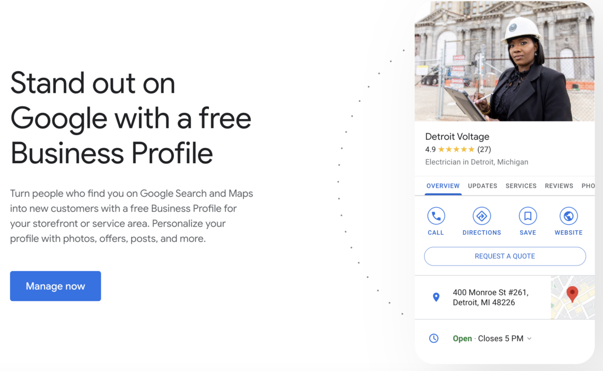Google Business Profile Sign-in screen