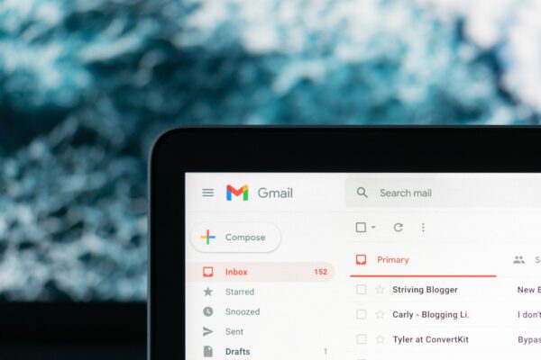 Gmail inbox on a laptop