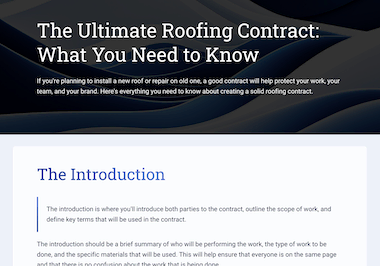 Ultimate Roofing Contract Guide