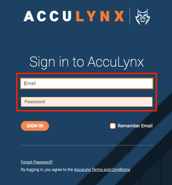 Acculynx Login Email and Password