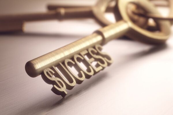 Key with success engraved into it