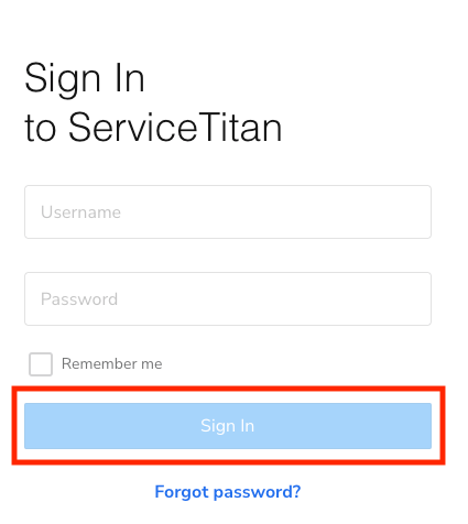 ServiceTitan Sign In Button