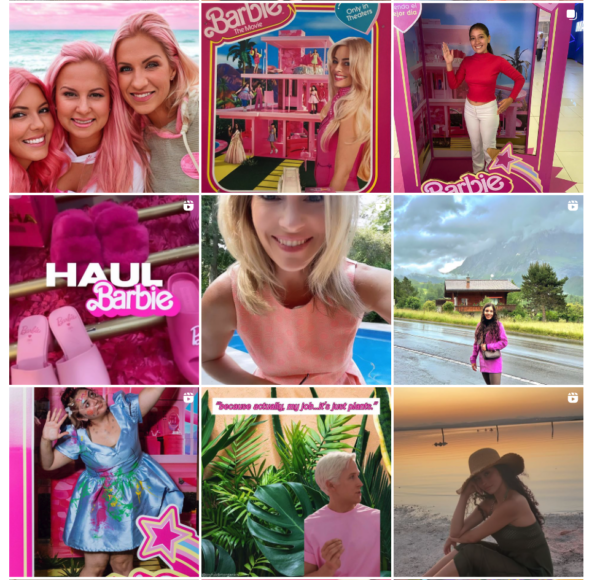 Barbie photo collage on Instagram