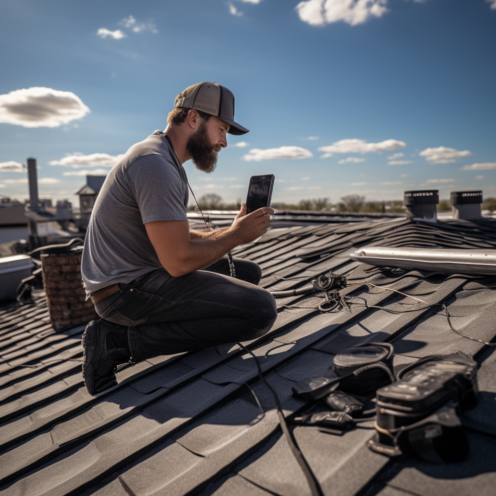 A roofer creating high-quality content for a roofing website